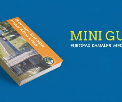 Guiden Gennem Europa med Mini Lisa med dansk tekst om Europas kanaler med egen båd